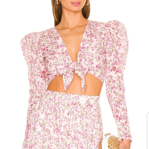 HEMANT & NANDITA Floral Pink Skirt Set - Picture 2 of 3